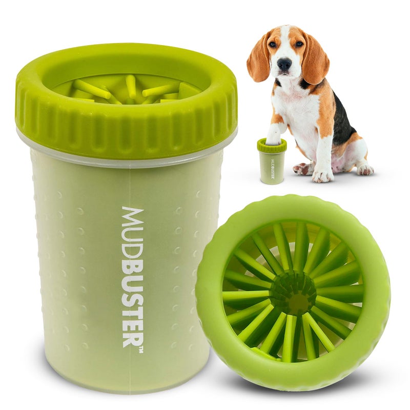 Dexas MudBuster Portable Dog Paw Cleaner, Medium, Green, PW710383 - Image 1